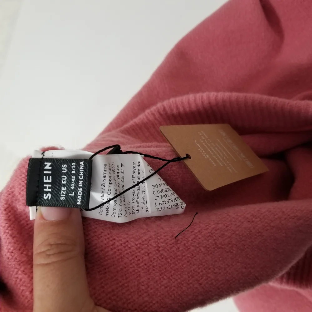 Pink Knitted  3/4 length Skirt women's size Large (322) - Picture 6 of 7